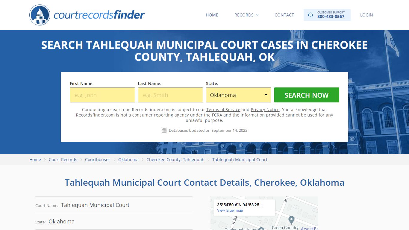Tahlequah Municipal Court Case Search - RecordsFinder