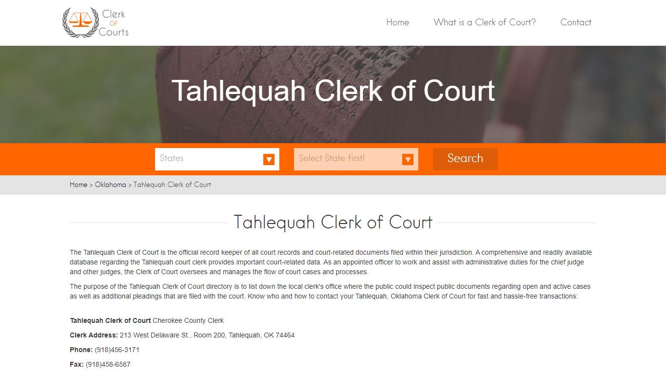 Tahlequah Clerk of Court