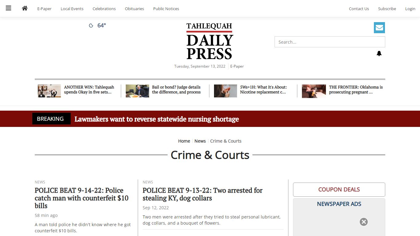 Crime & Courts | tahlequahdailypress.com